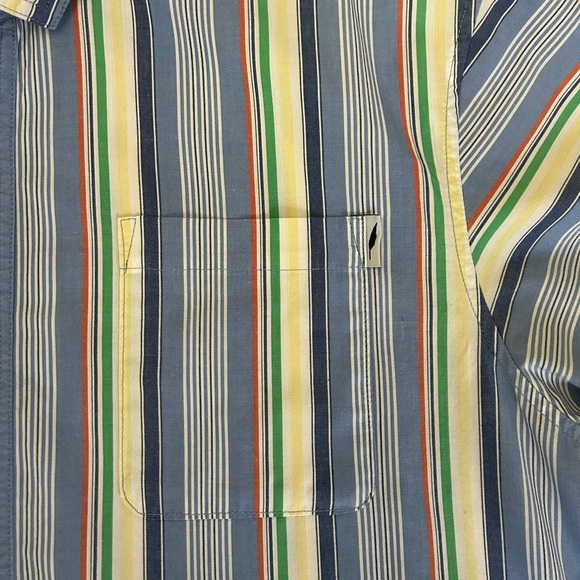 Publish Short sleeves Button Up Blue Yellow Stripes
100% Colton Size XL - Picture 3 of 9